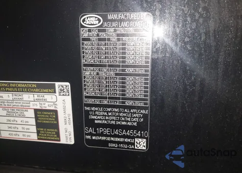 2025 Land Rover Range Rover Sport P360 Se из США, поврежденный, VIN SAL1P9EU4SA455410